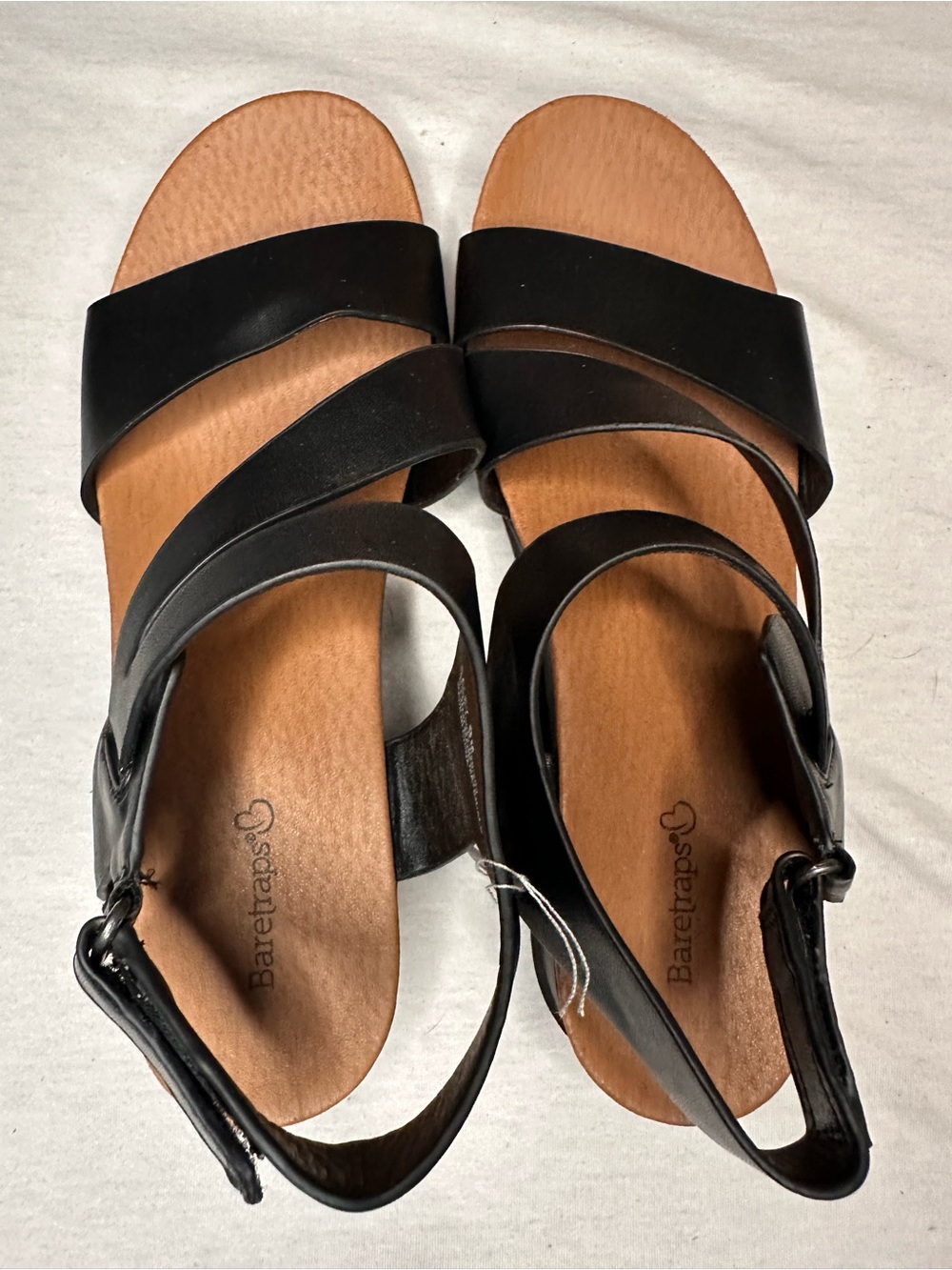#27 Baretraps Black Strappy Leather Sandals for Women. Size 9M